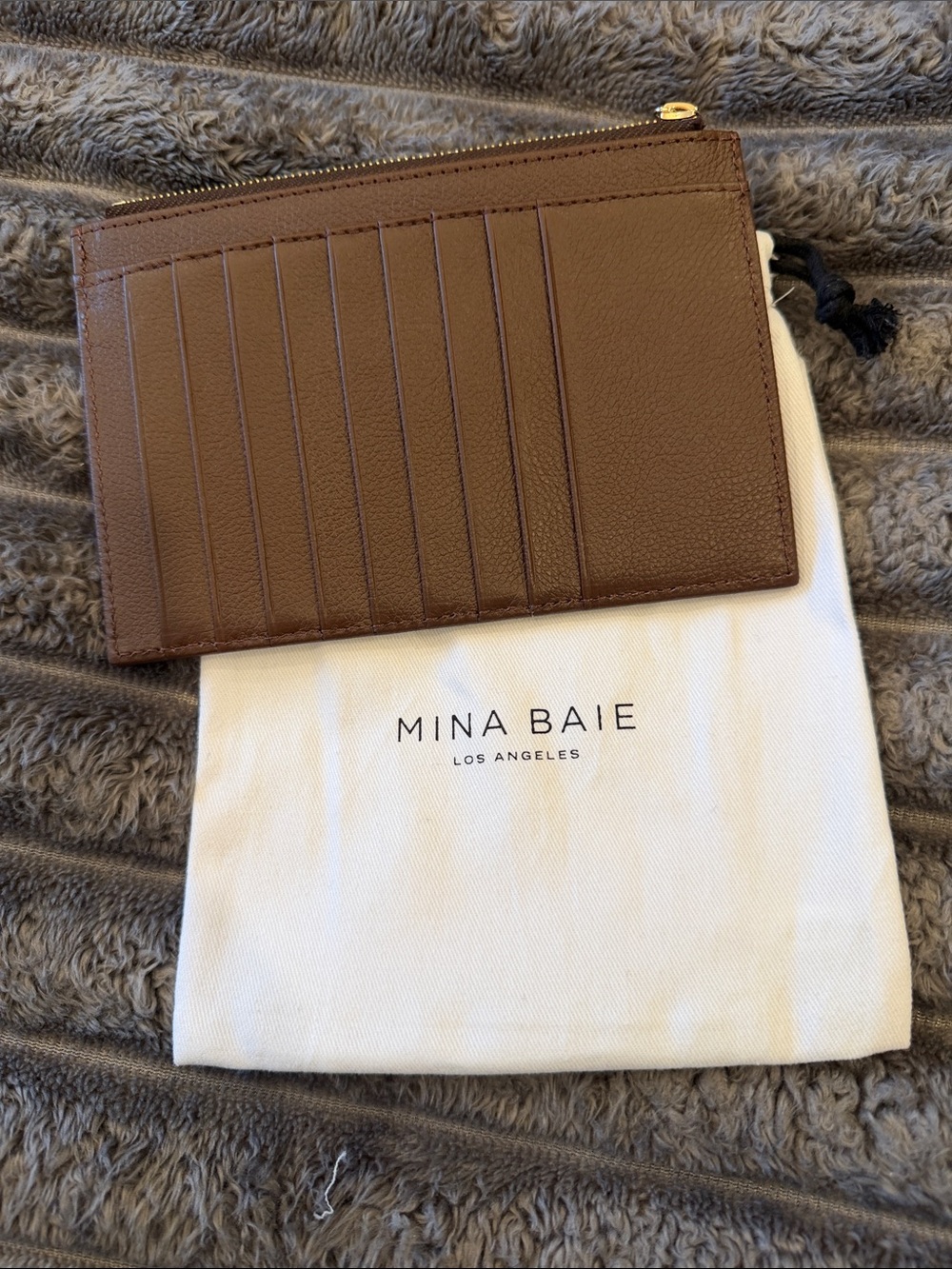 Mina Baie Brown Leather Card & Key Holder - Picture 2 of 3